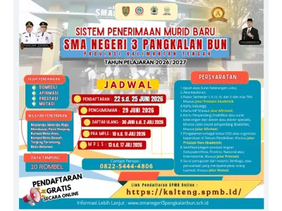 SISTEM PENERIMAAN MURID BARU (SPMB) TP 2026/2027 SMAN 3 PANGKALAN BUN