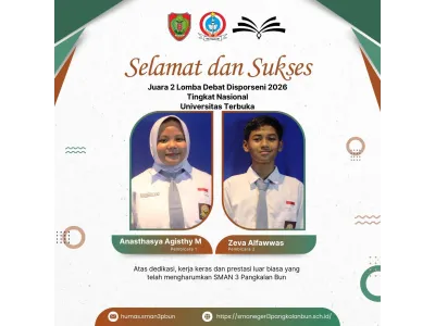 Tim Debat SMANTRI Raih Juara 2 Lomba Debat Disporseni Universitas Terbuka Tingkat Nasional